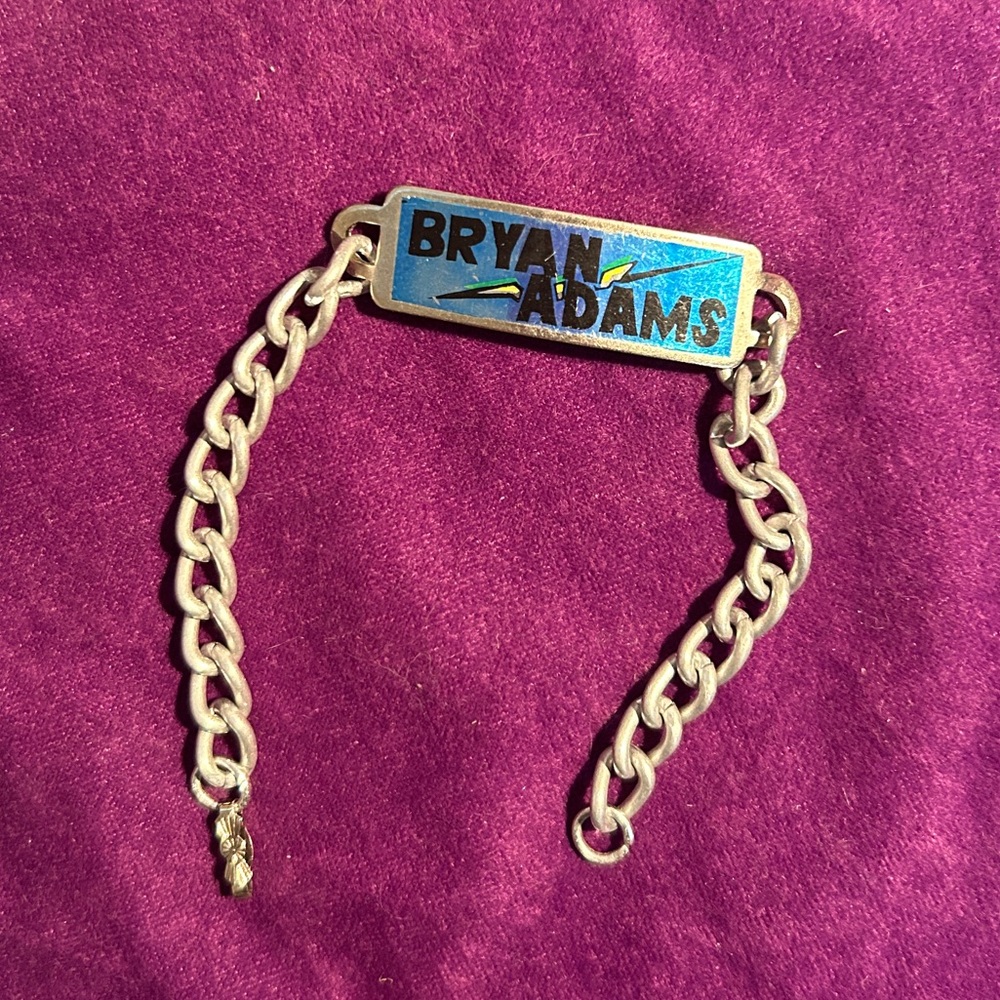 RARE 70s 80s Bryan Adams BRACELET VINTAGE ID BRACELET CHAIN BRYAN ADAMS BRACELET